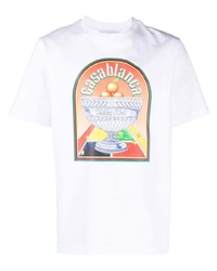 weißes T-Shirt mit einem Rundhalsausschnitt von Casablanca