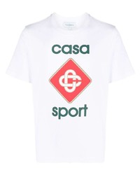 weißes T-Shirt mit einem Rundhalsausschnitt von Casablanca