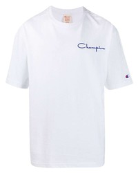 weißes T-Shirt mit einem Rundhalsausschnitt von Champion