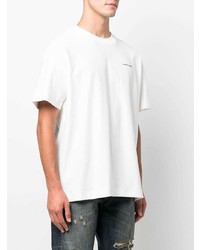 weißes T-Shirt mit einem Rundhalsausschnitt von Flaneur Homme