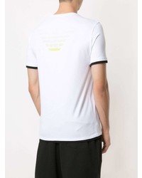 weißes T-Shirt mit einem Rundhalsausschnitt von Ea7 Emporio Armani