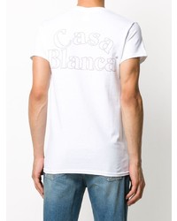 weißes T-Shirt mit einem Rundhalsausschnitt von Casablanca