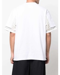 weißes T-Shirt mit einem Rundhalsausschnitt von Sacai