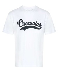 weißes T-Shirt mit einem Rundhalsausschnitt von Chocoolate