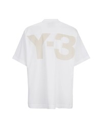 weißes T-Shirt mit einem Rundhalsausschnitt von Y-3