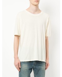 weißes T-Shirt mit einem Rundhalsausschnitt von Saint Laurent