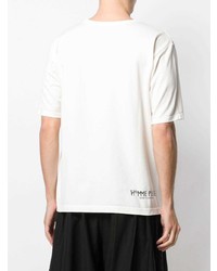 weißes T-Shirt mit einem Rundhalsausschnitt von Homme Plissé Issey Miyake