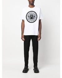 weißes T-Shirt mit einem Rundhalsausschnitt von Balmain