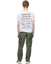 weißes T-Shirt mit einem Rundhalsausschnitt von Tom Sachs