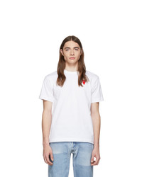 weißes T-Shirt mit einem Rundhalsausschnitt von Comme Des Garcons Play