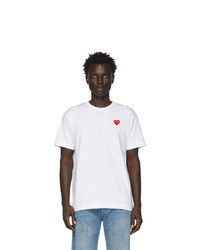 weißes T-Shirt mit einem Rundhalsausschnitt von Comme Des Garcons Play