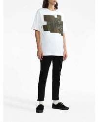 weißes T-Shirt mit einem Rundhalsausschnitt von Comme des Garcons Homme