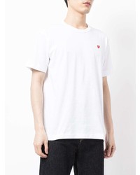 weißes T-Shirt mit einem Rundhalsausschnitt von Comme Des Garcons Play