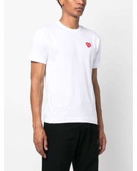 weißes T-Shirt mit einem Rundhalsausschnitt von Comme Des Garcons Play