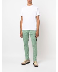 weißes T-Shirt mit einem Rundhalsausschnitt von Stone Island