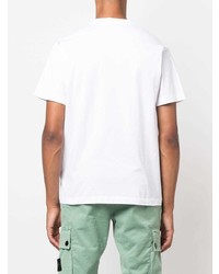 weißes T-Shirt mit einem Rundhalsausschnitt von Stone Island