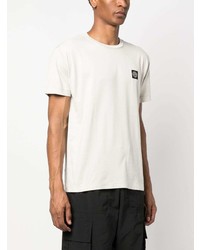 weißes T-Shirt mit einem Rundhalsausschnitt von Stone Island