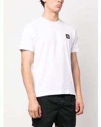 weißes T-Shirt mit einem Rundhalsausschnitt von Stone Island