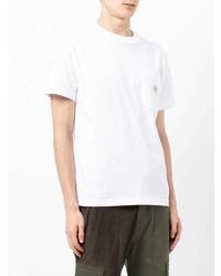 weißes T-Shirt mit einem Rundhalsausschnitt von Stone Island