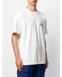 weißes T-Shirt mit einem Rundhalsausschnitt von Stussy