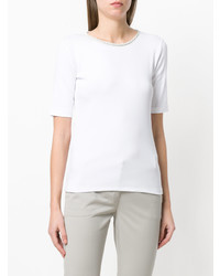 weißes T-Shirt mit einem Rundhalsausschnitt von Fabiana Filippi