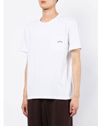 weißes T-Shirt mit einem Rundhalsausschnitt von Maison Labiche