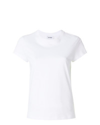 weißes T-Shirt mit einem Rundhalsausschnitt von Courreges
