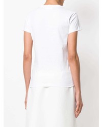 weißes T-Shirt mit einem Rundhalsausschnitt von Courreges