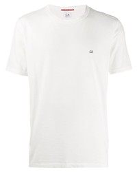 weißes T-Shirt mit einem Rundhalsausschnitt von CP Company