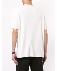 weißes T-Shirt mit einem Rundhalsausschnitt von Bassike