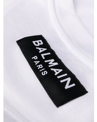 weißes T-Shirt mit einem Rundhalsausschnitt von Balmain