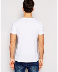 weißes T-Shirt mit einem Rundhalsausschnitt von Esprit