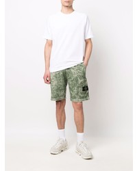 weißes T-Shirt mit einem Rundhalsausschnitt von Stone Island