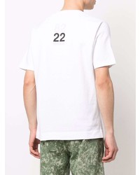 weißes T-Shirt mit einem Rundhalsausschnitt von Stone Island