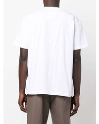 weißes T-Shirt mit einem Rundhalsausschnitt von Sacai