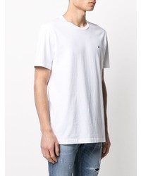 weißes T-Shirt mit einem Rundhalsausschnitt von Dondup