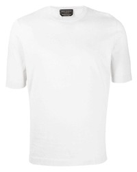 weißes T-Shirt mit einem Rundhalsausschnitt von Dell'oglio