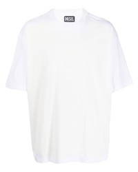 weißes T-Shirt mit einem Rundhalsausschnitt von Diesel