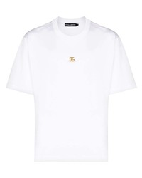 weißes T-Shirt mit einem Rundhalsausschnitt von Dolce & Gabbana