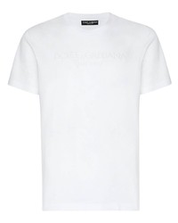 weißes T-Shirt mit einem Rundhalsausschnitt von Dolce & Gabbana