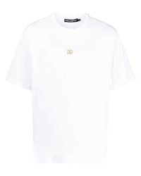 weißes T-Shirt mit einem Rundhalsausschnitt von Dolce & Gabbana