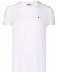 weißes T-Shirt mit einem Rundhalsausschnitt von Dondup