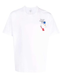 weißes T-Shirt mit einem Rundhalsausschnitt von Doublet