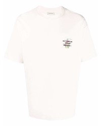weißes T-Shirt mit einem Rundhalsausschnitt von Drôle De Monsieur