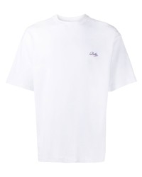 weißes T-Shirt mit einem Rundhalsausschnitt von Drôle De Monsieur