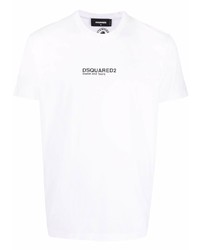 weißes T-Shirt mit einem Rundhalsausschnitt von DSQUARED2