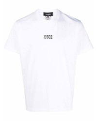 weißes T-Shirt mit einem Rundhalsausschnitt von DSQUARED2