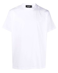 weißes T-Shirt mit einem Rundhalsausschnitt von DSQUARED2