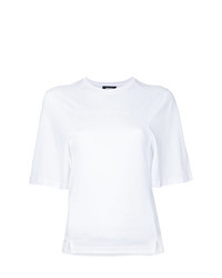weißes T-Shirt mit einem Rundhalsausschnitt von Dust