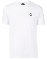 weißes T-Shirt mit einem Rundhalsausschnitt von Ea7 Emporio Armani